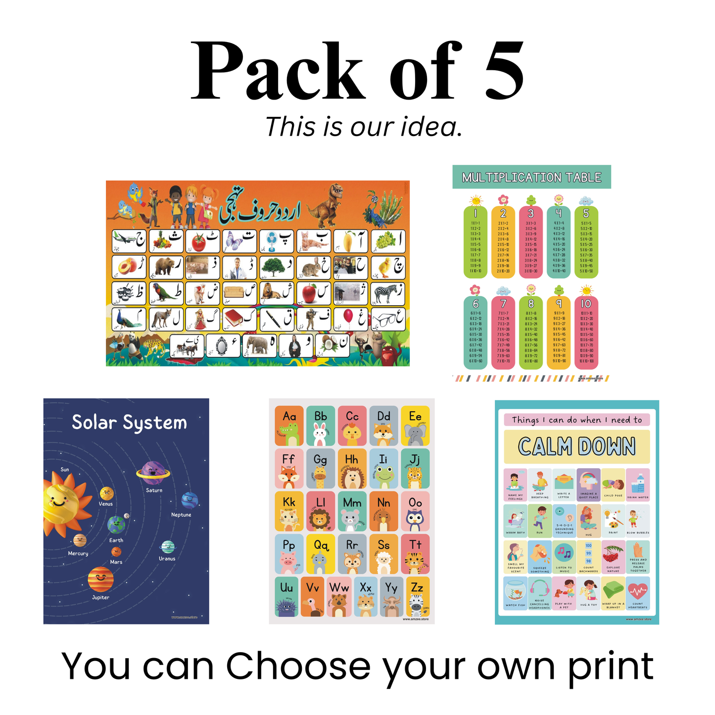 Kids self-learning sheets ( Size 2 feet x 2.5 feet )