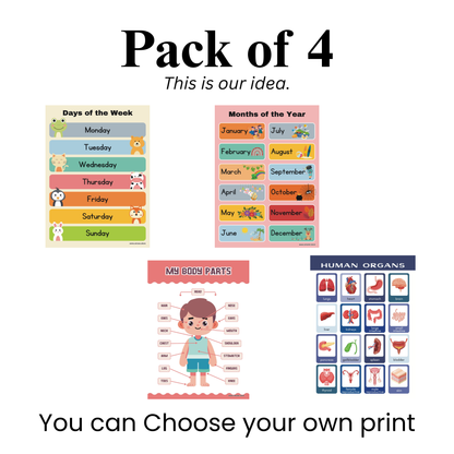 Kids self-learning sheets ( Size 2 feet x 2.5 feet )