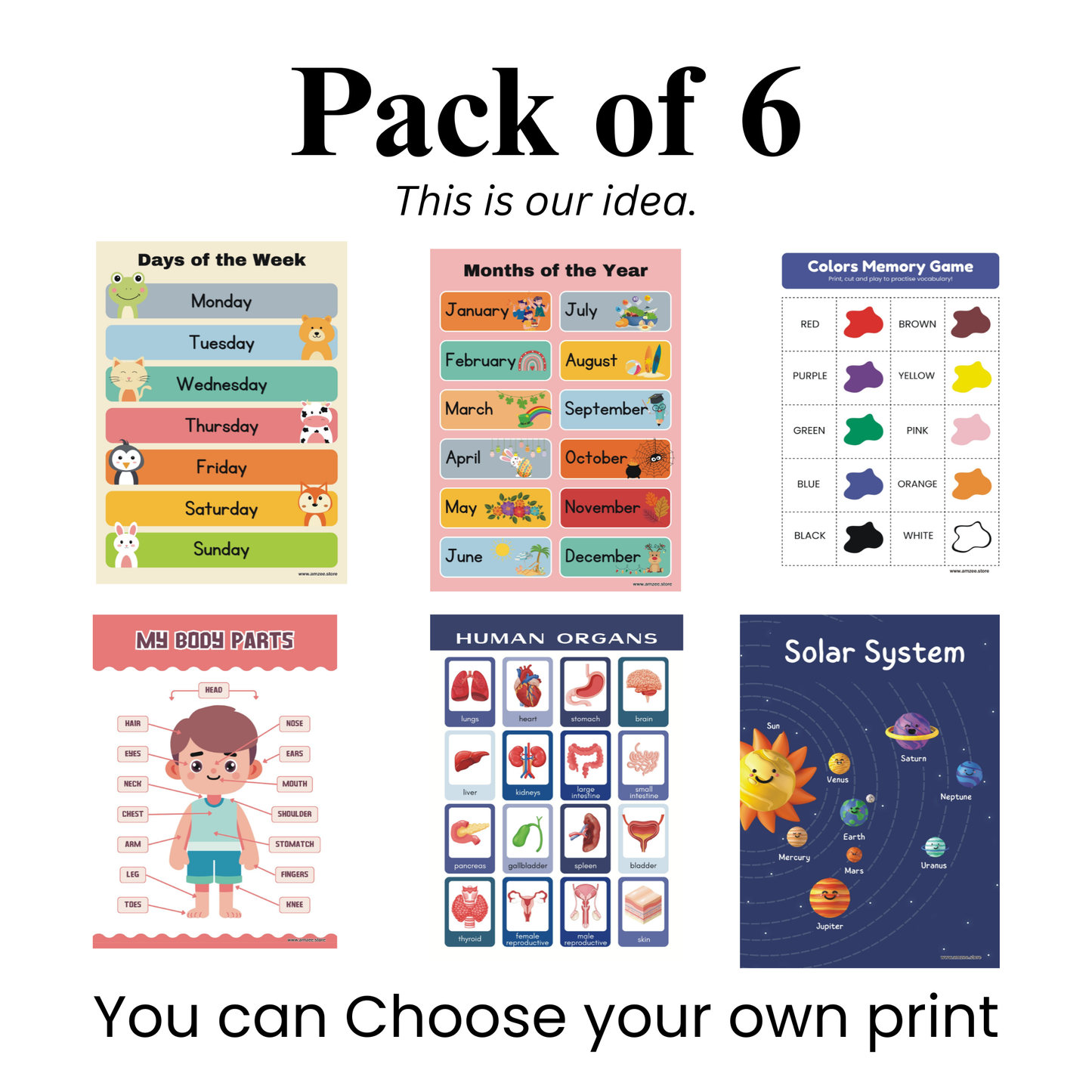 Kids self-learning sheets ( Size 2 feet x 2.5 feet )