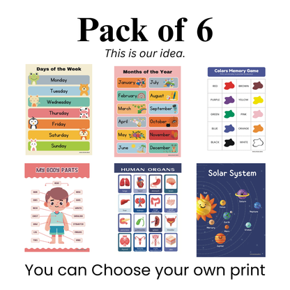 Kids self-learning sheets ( Size 2 feet x 2.5 feet )