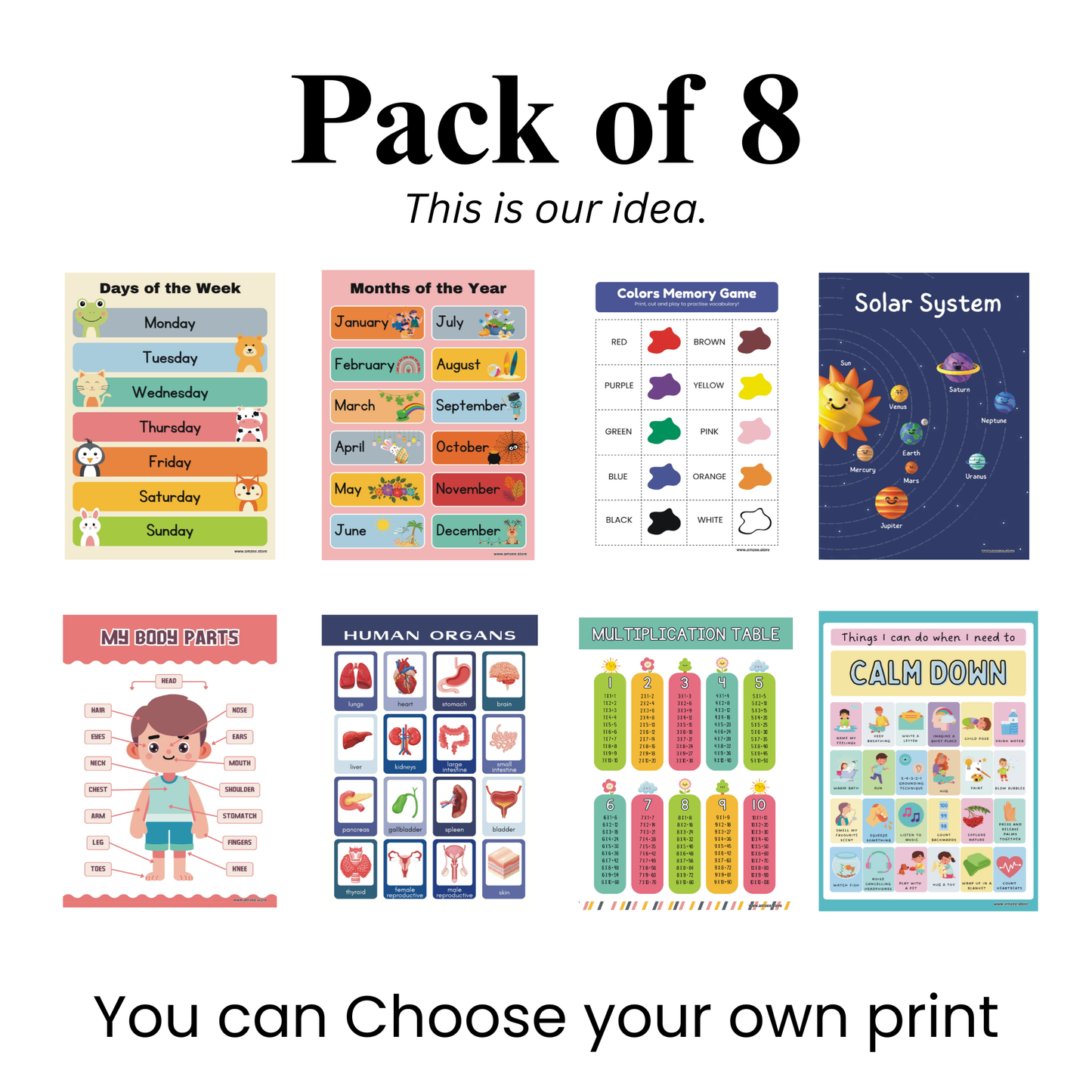 Kids self-learning sheets ( Size 2 feet x 2.5 feet )